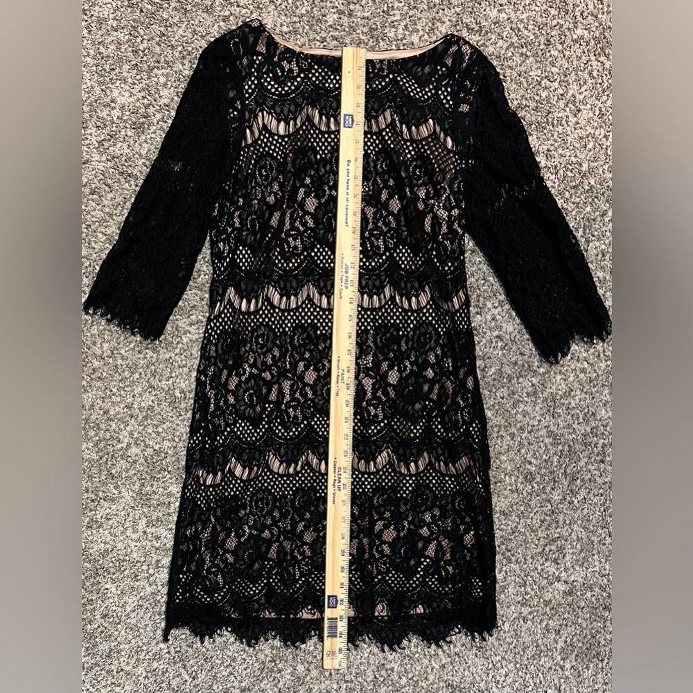 Jessica Howard Women’s Black Lace 3/4 Sleeve Jewel Neck Sheath Dress! Size 10. - Picture 12 of 16